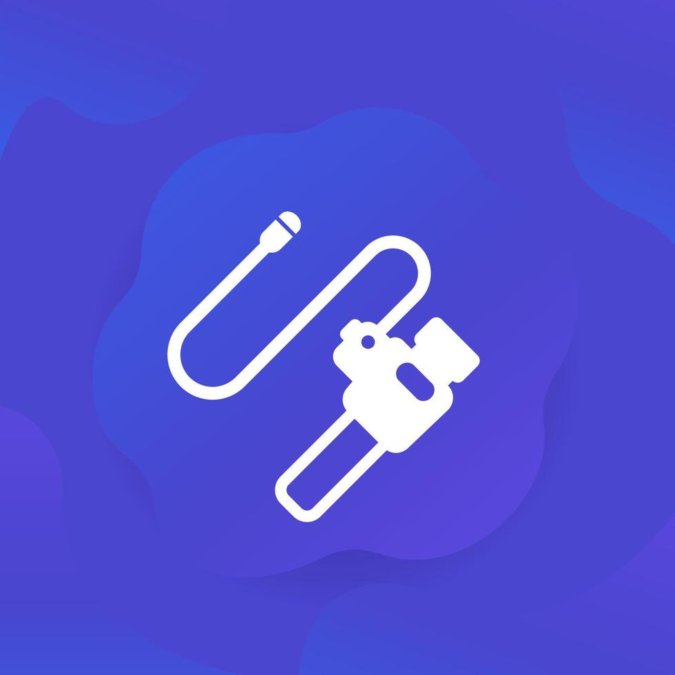 endoscope for colonoscopy, endoscopy vector icon