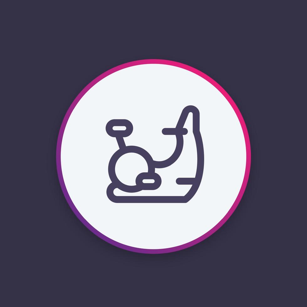 exercise bike icon, vector linear pictogram