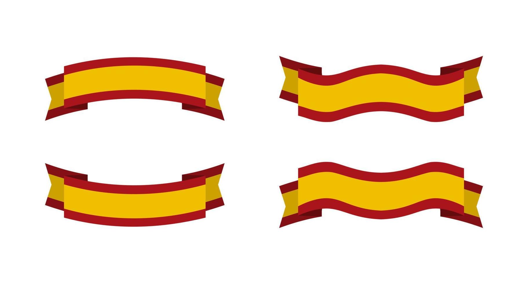 illustration of a ribbon with a spain flag color. spain flag vector set.