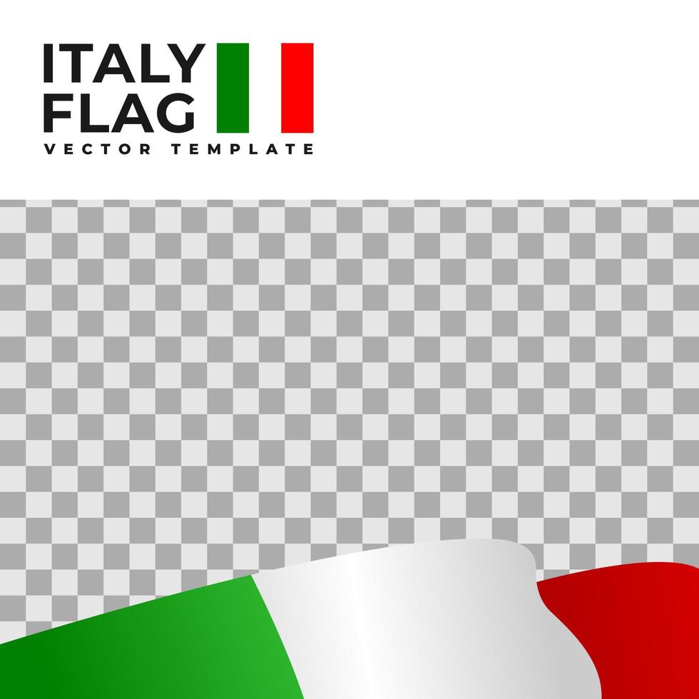 ilustración vectorial de la bandera de Italia con fondo transparente. plantilla de vector de bandera de país.