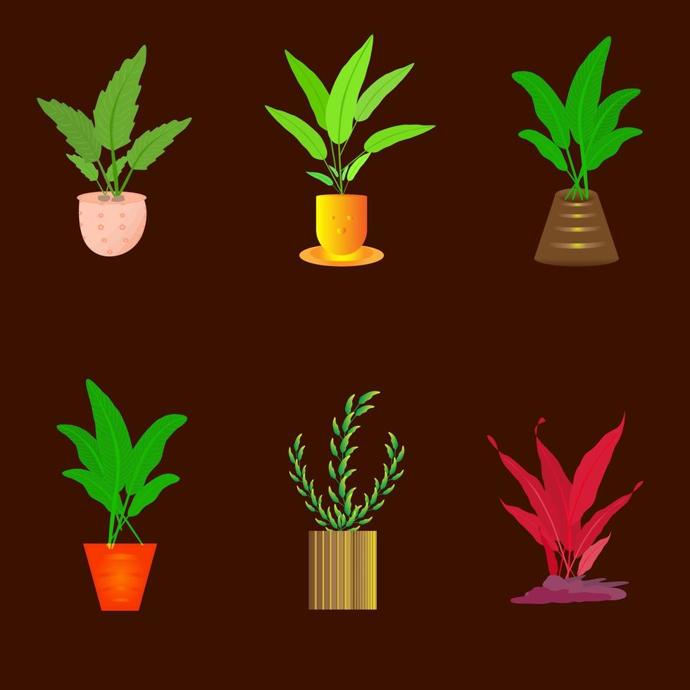 Flowerpot nature plant for decorative abstract background vector illustration