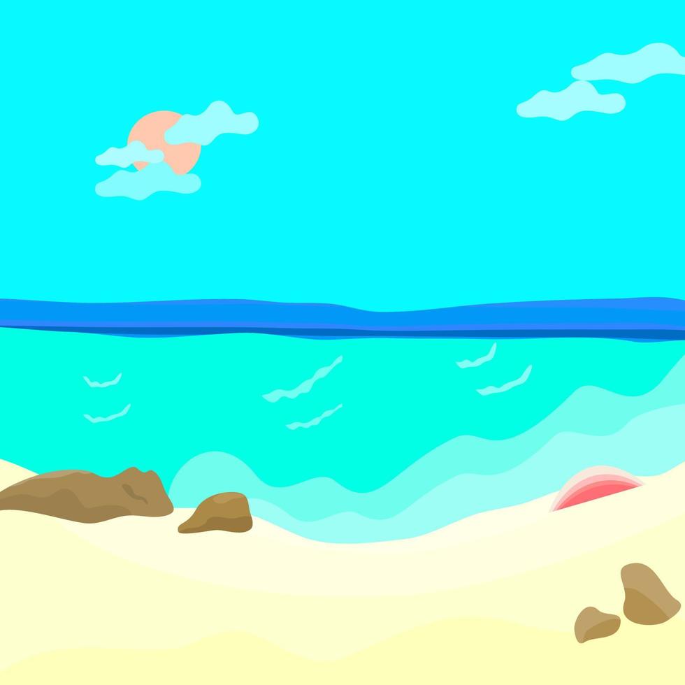 Abstract background sea beach in summer wallpaper backdrop vector illustration