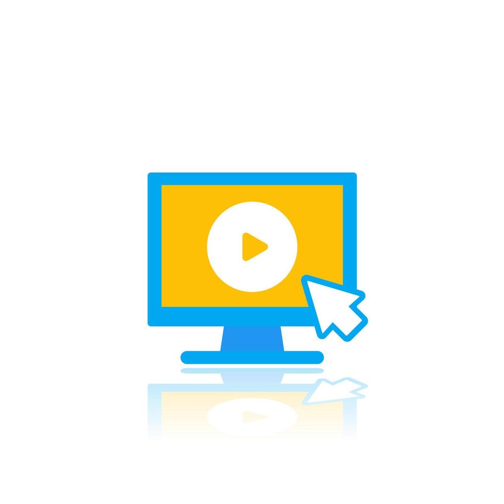 play video on screen vector icon