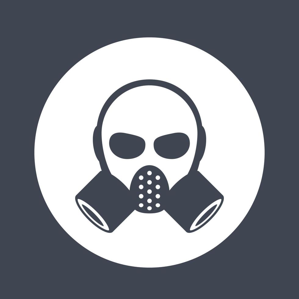 gas mask, respirator icon, sign over white vector