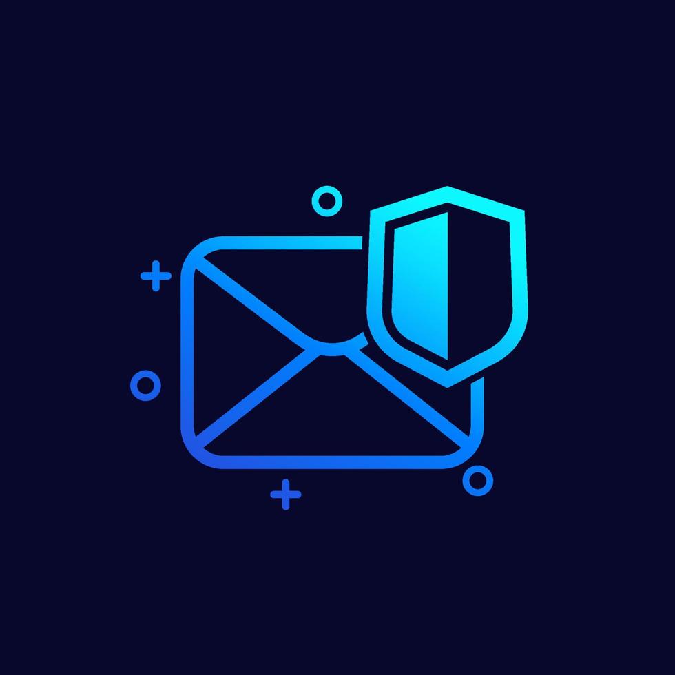 secure mail, email icon for web vector