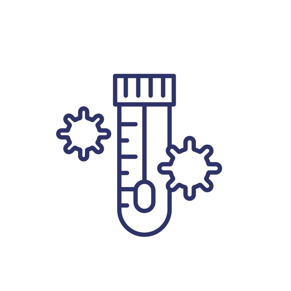 swab test line icon on white vector