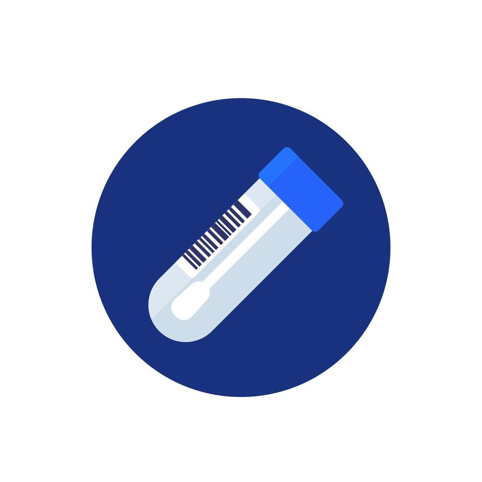 prueba de hisopo, icono de procedimiento de prueba pcr vector