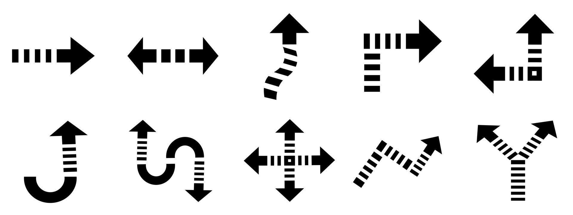 Group of arrows icon element for decorative vector illustration