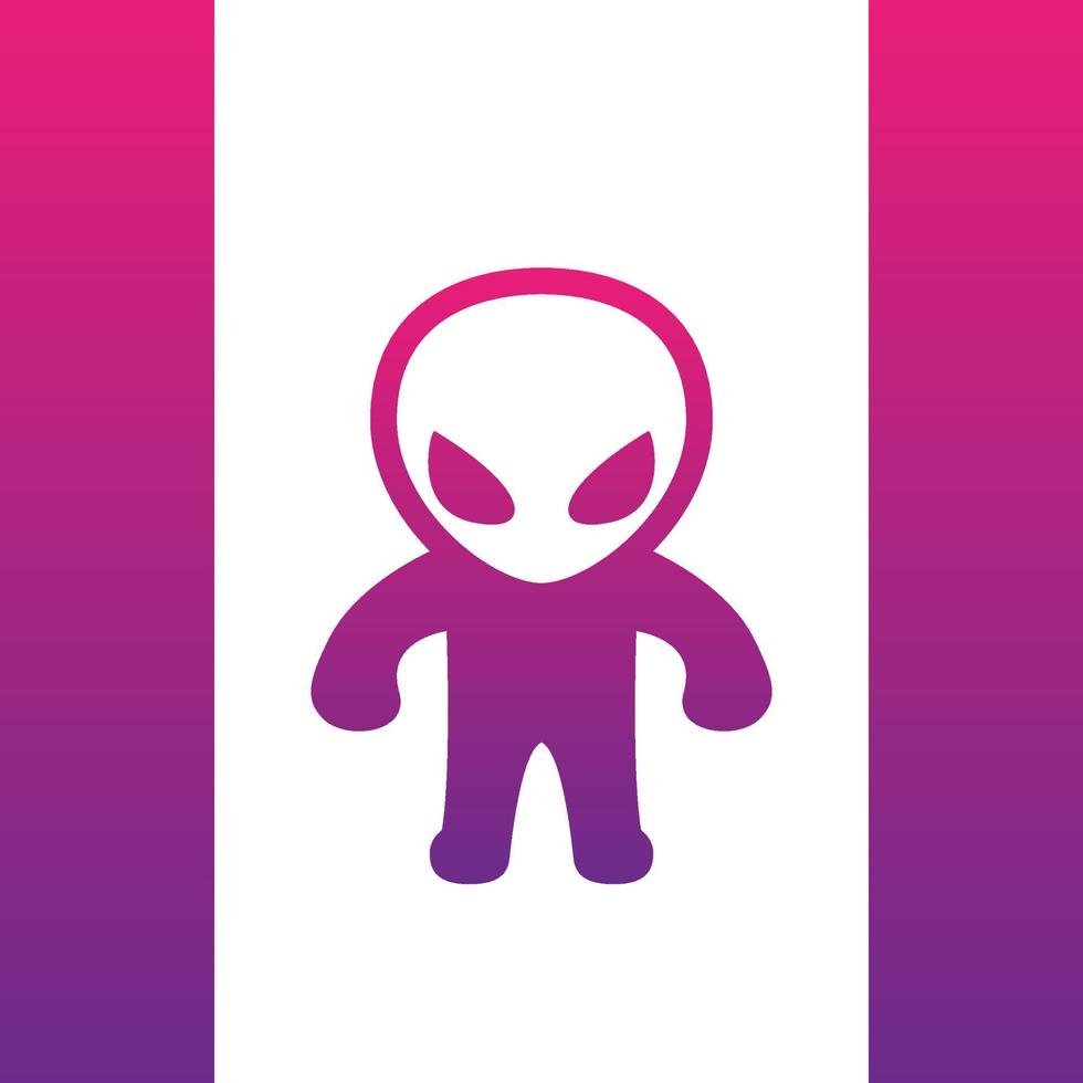 icono extraterrestre, elemento de logotipo vector