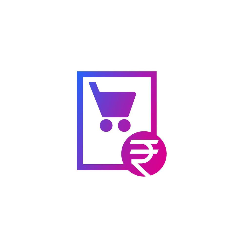 order, purchase icon with rupee vector