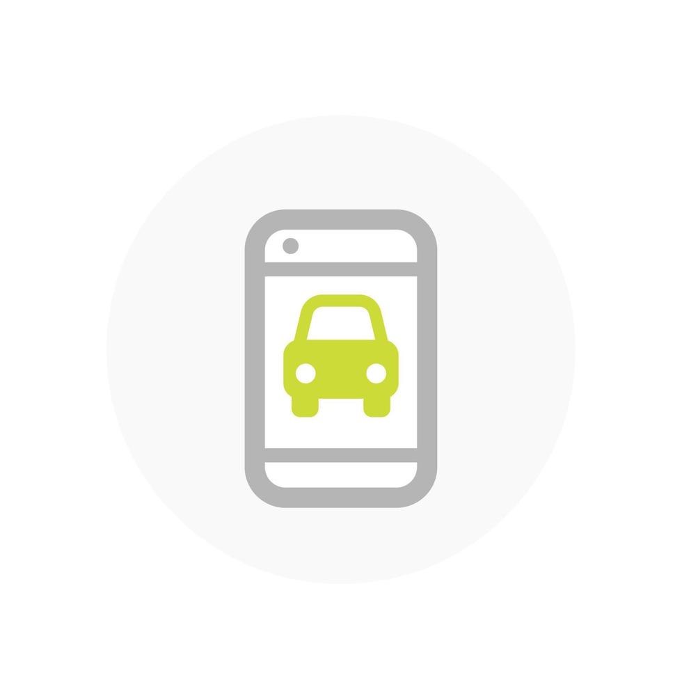 icono de vector de aplicación de coche compartido en blanco