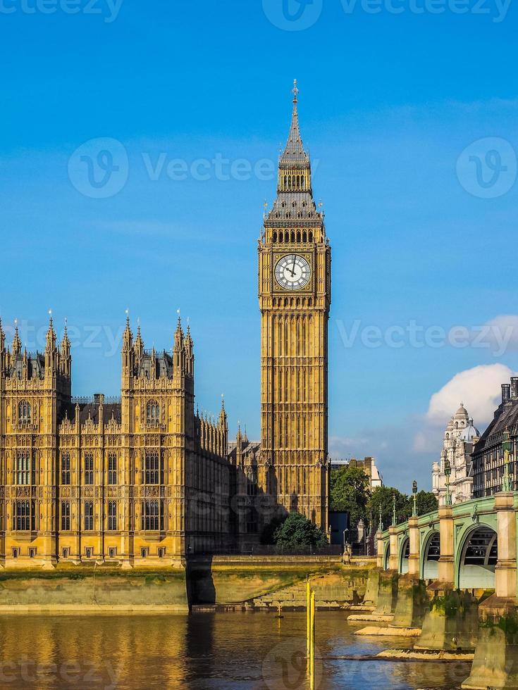 HDR Westminster Bridge and Houses of Parliament in London photo