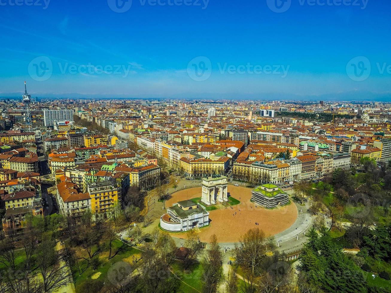 HDR Milan aerial view photo