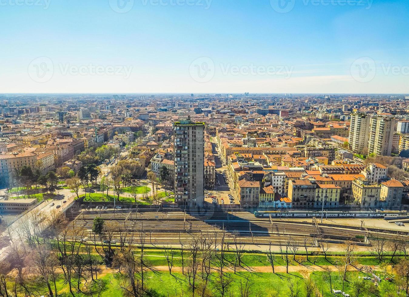 HDR Milan aerial view photo