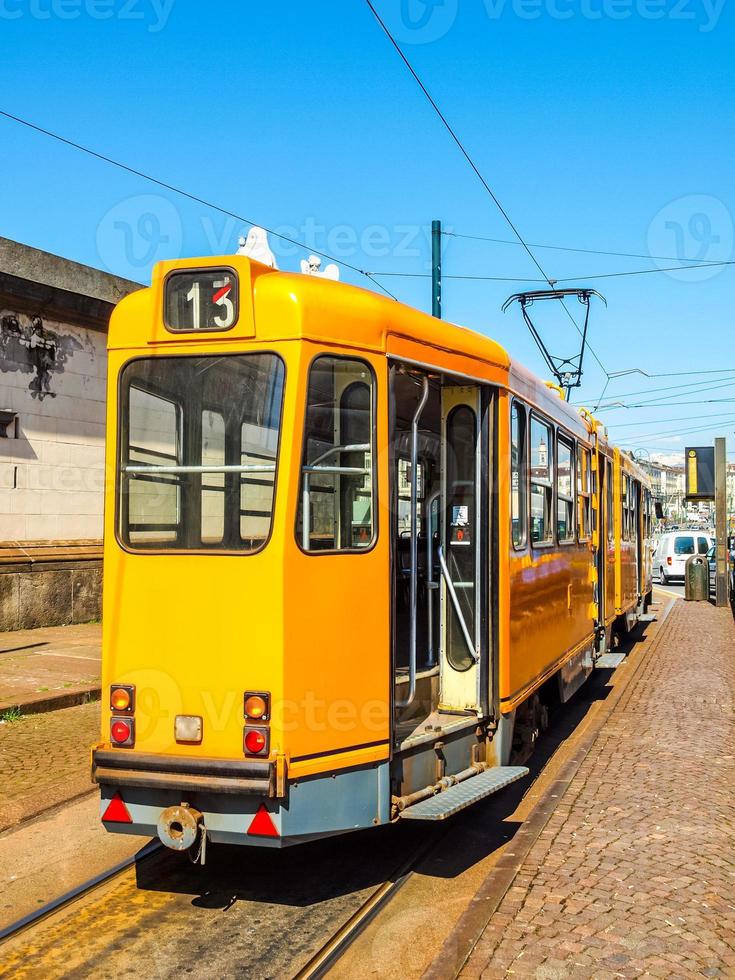 HDR Vintage tram in Turin photo
