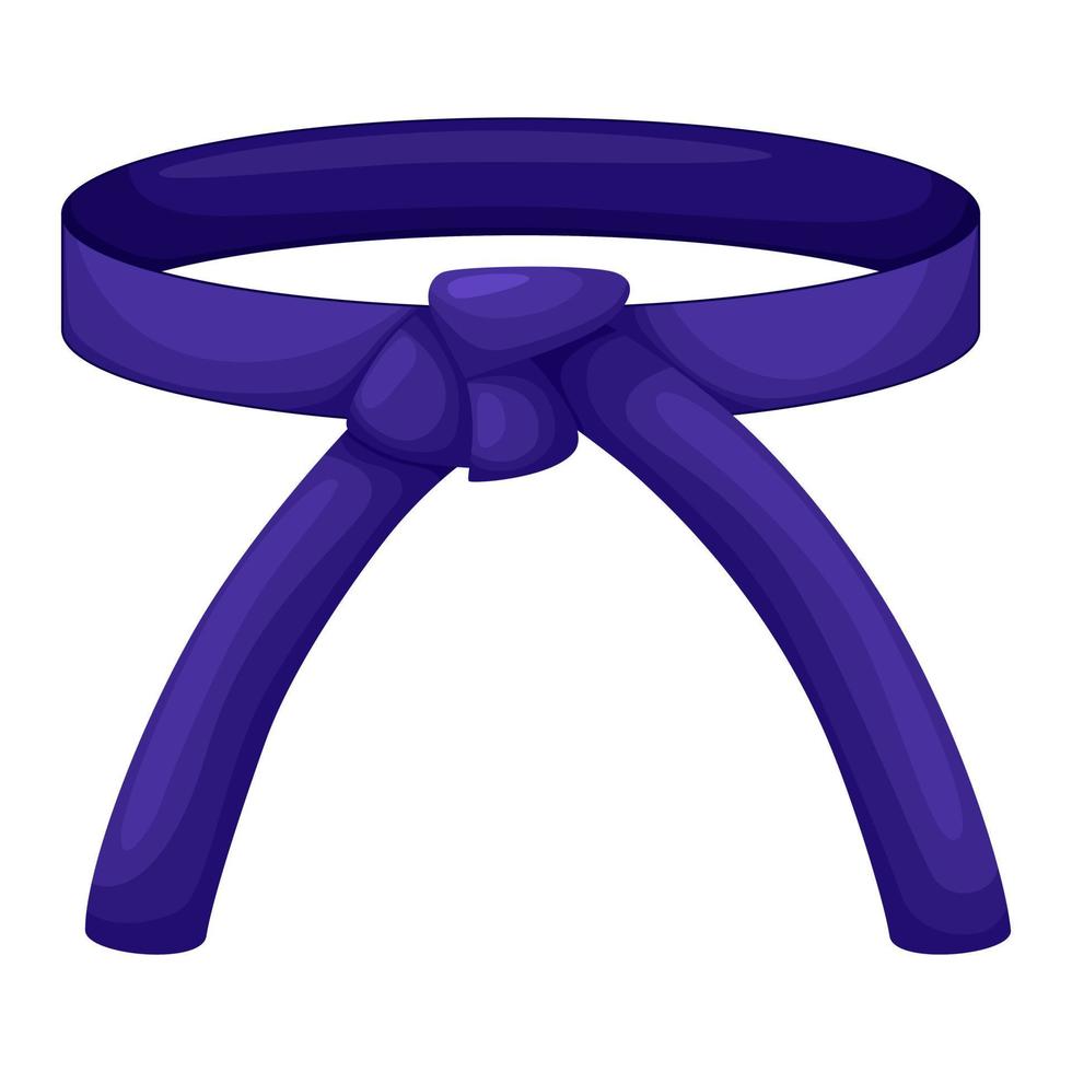 cinturón de karate color púrpura aislado sobre fondo blanco. ícono de diseño del arte marcial japonés en estilo plano. vector