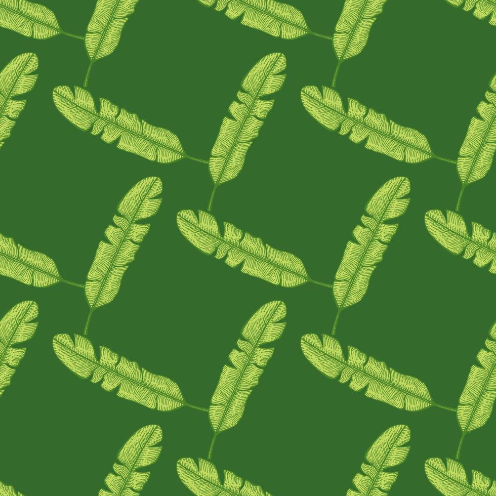 hojas de plátano de patrones sin fisuras.rama tropical vintage en estilo de grabado. vector