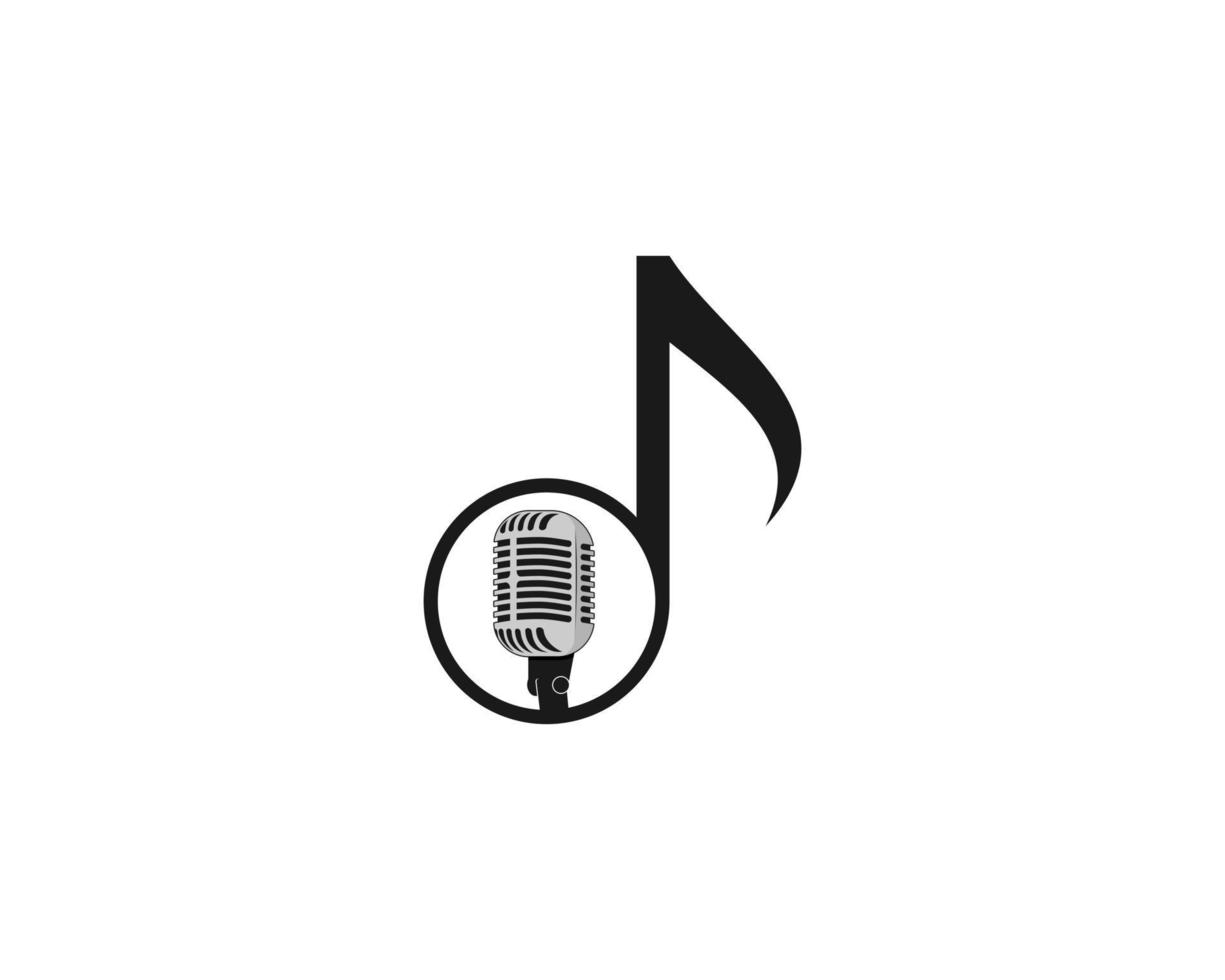Music note with microphone inside vector