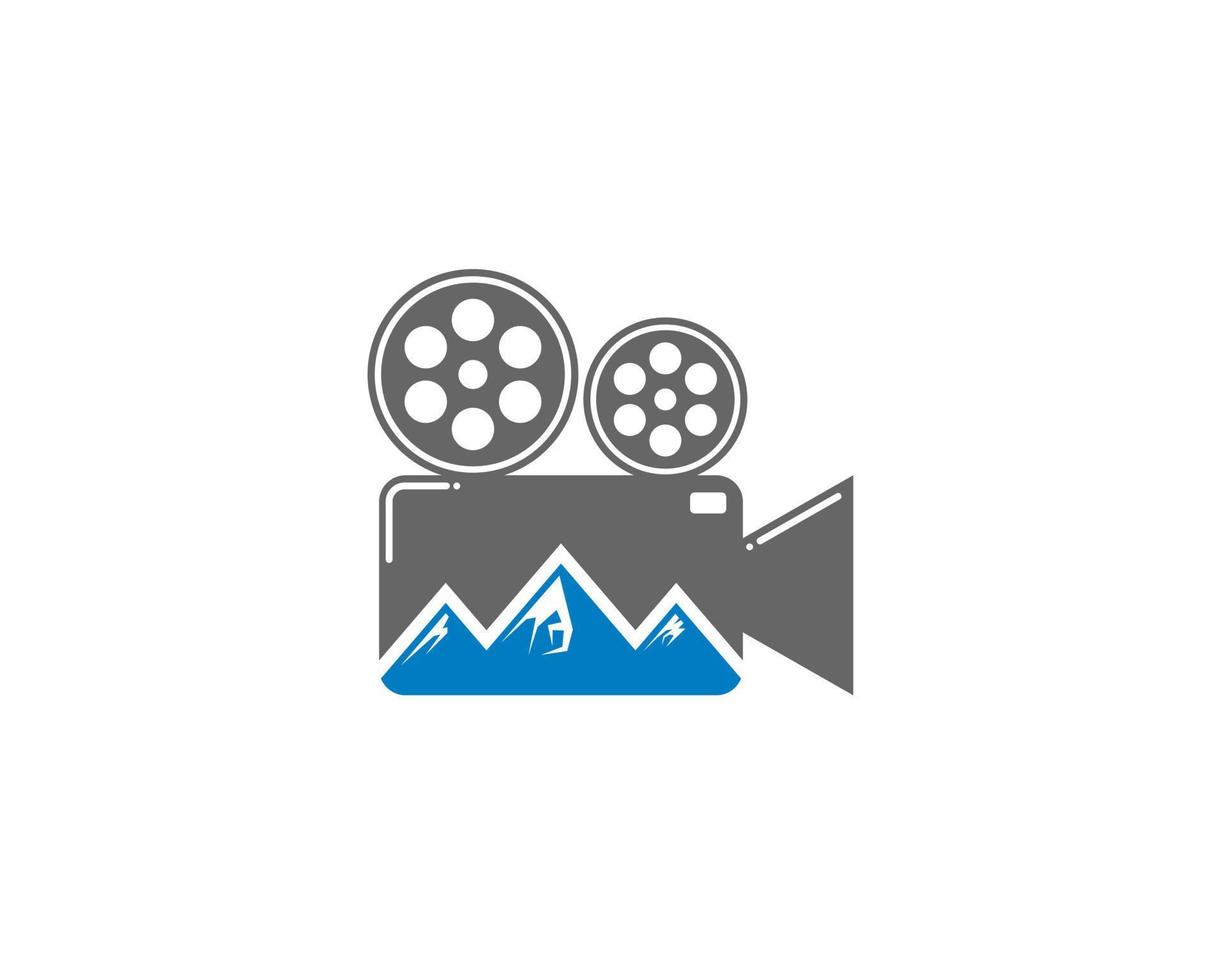 Camera video and blue mountain in the middle vector