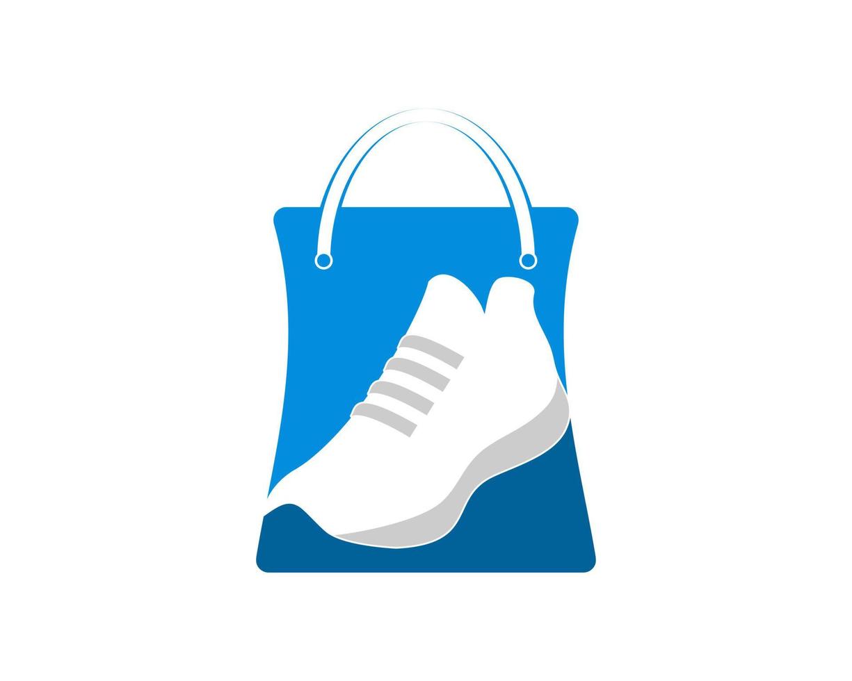 Shopping paper bag with man shoes inside vector