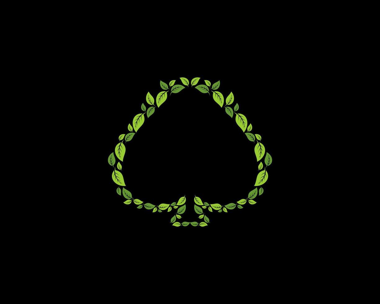 Bunch of leaves forming a spade shape logo vector