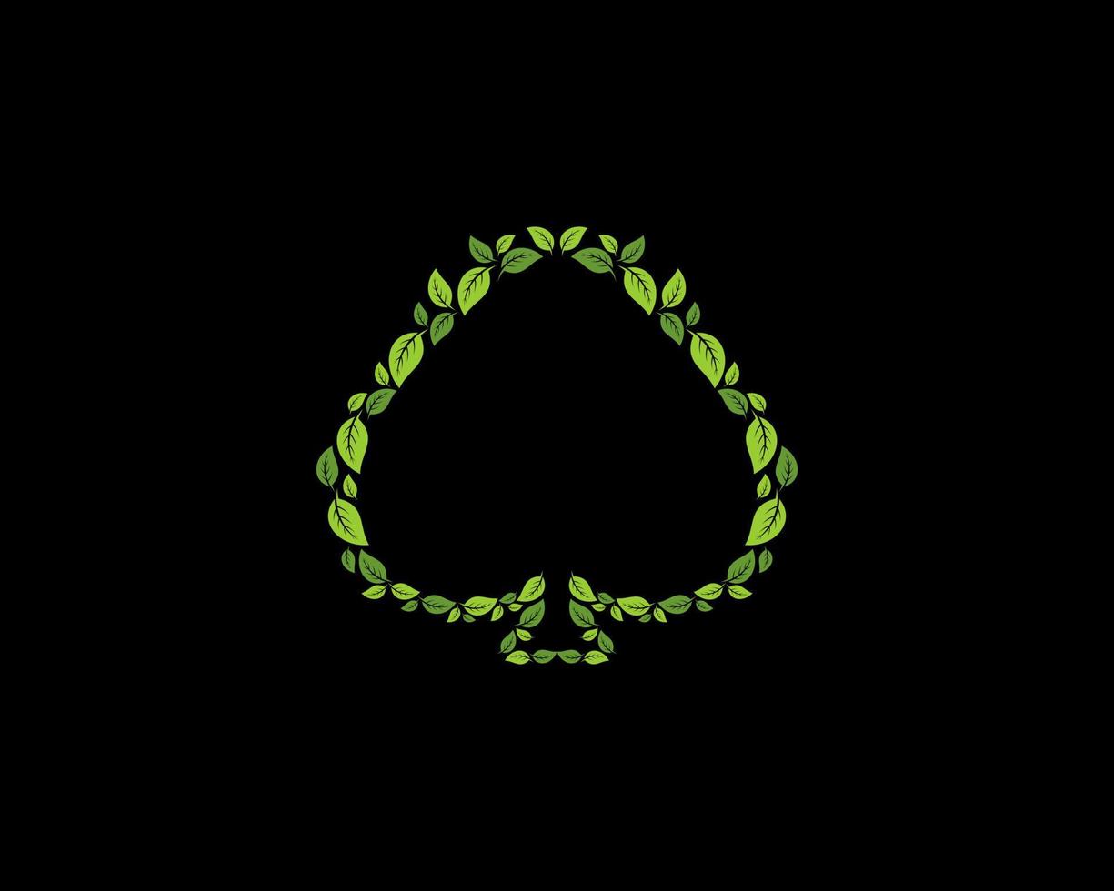 Bunch of leaves forming a spade shape logo vector