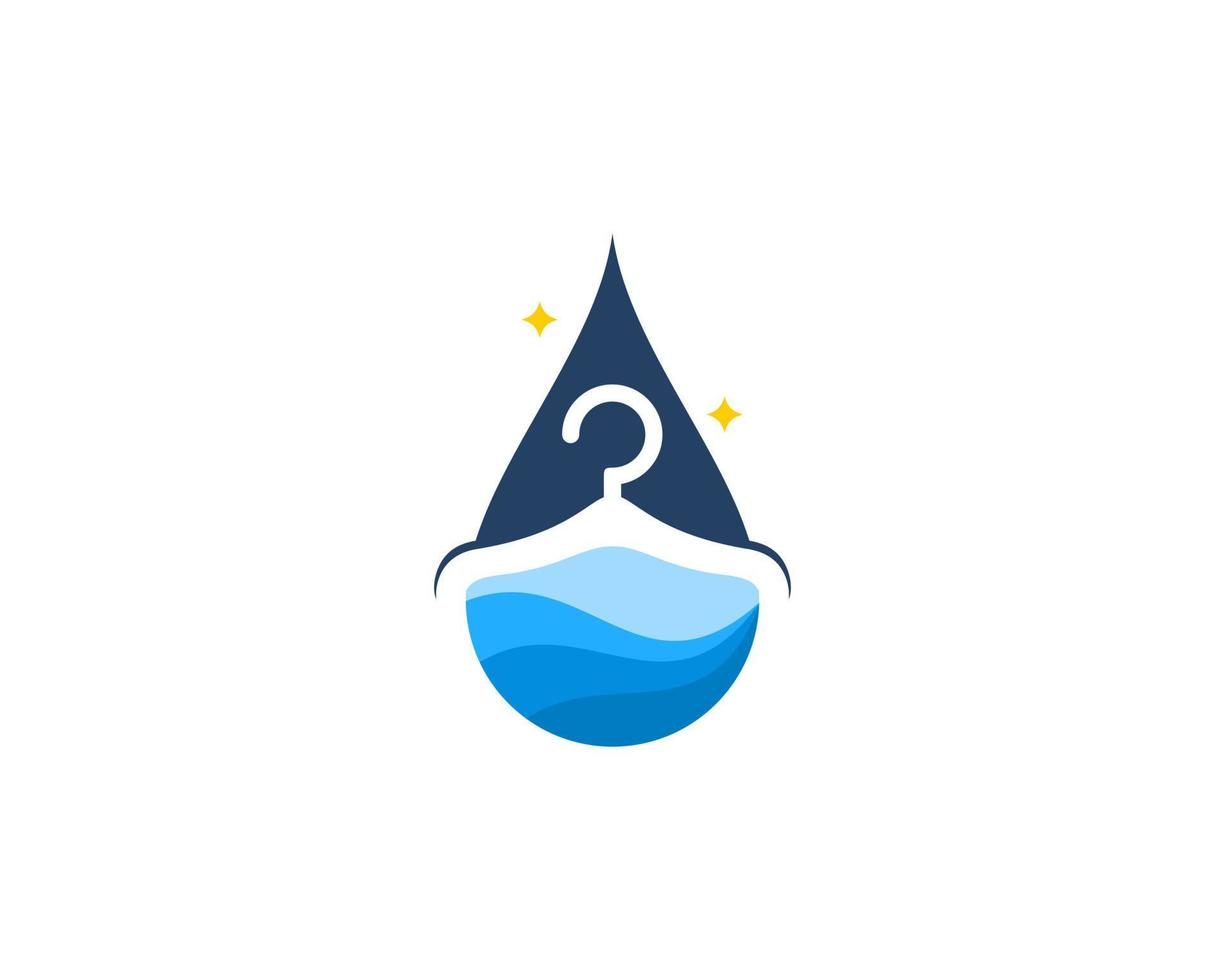 Hanger in water droplet logo vector