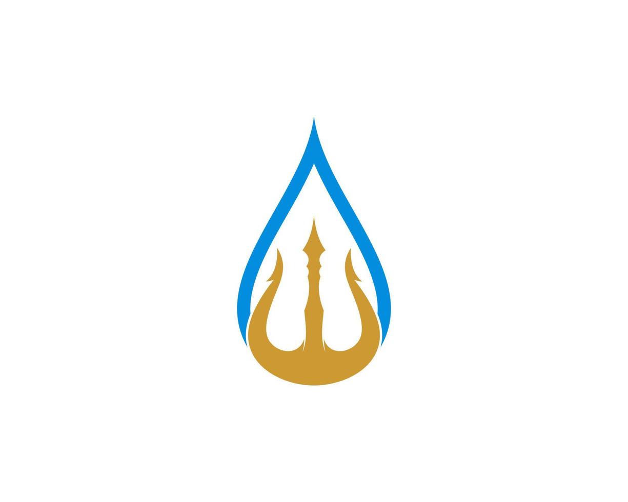 Water droplet line with trident in the middle vector