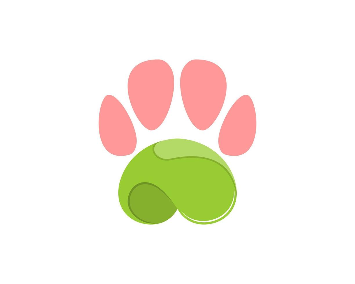 patas de mascota en el logo del campo verde vector