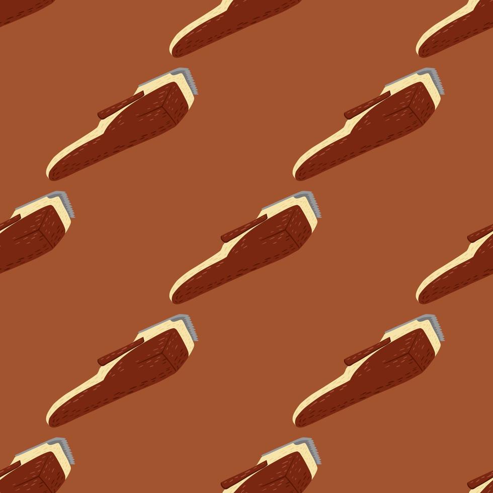 Clippers seamless pattern on. Vintage barber shops elements in doodle style. vector