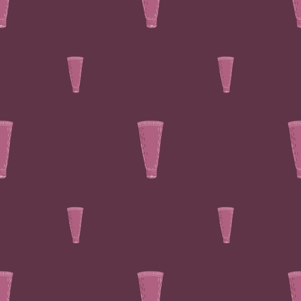 Tube cosmetic cream seamless pattern. Elements spa in doodle style. vector