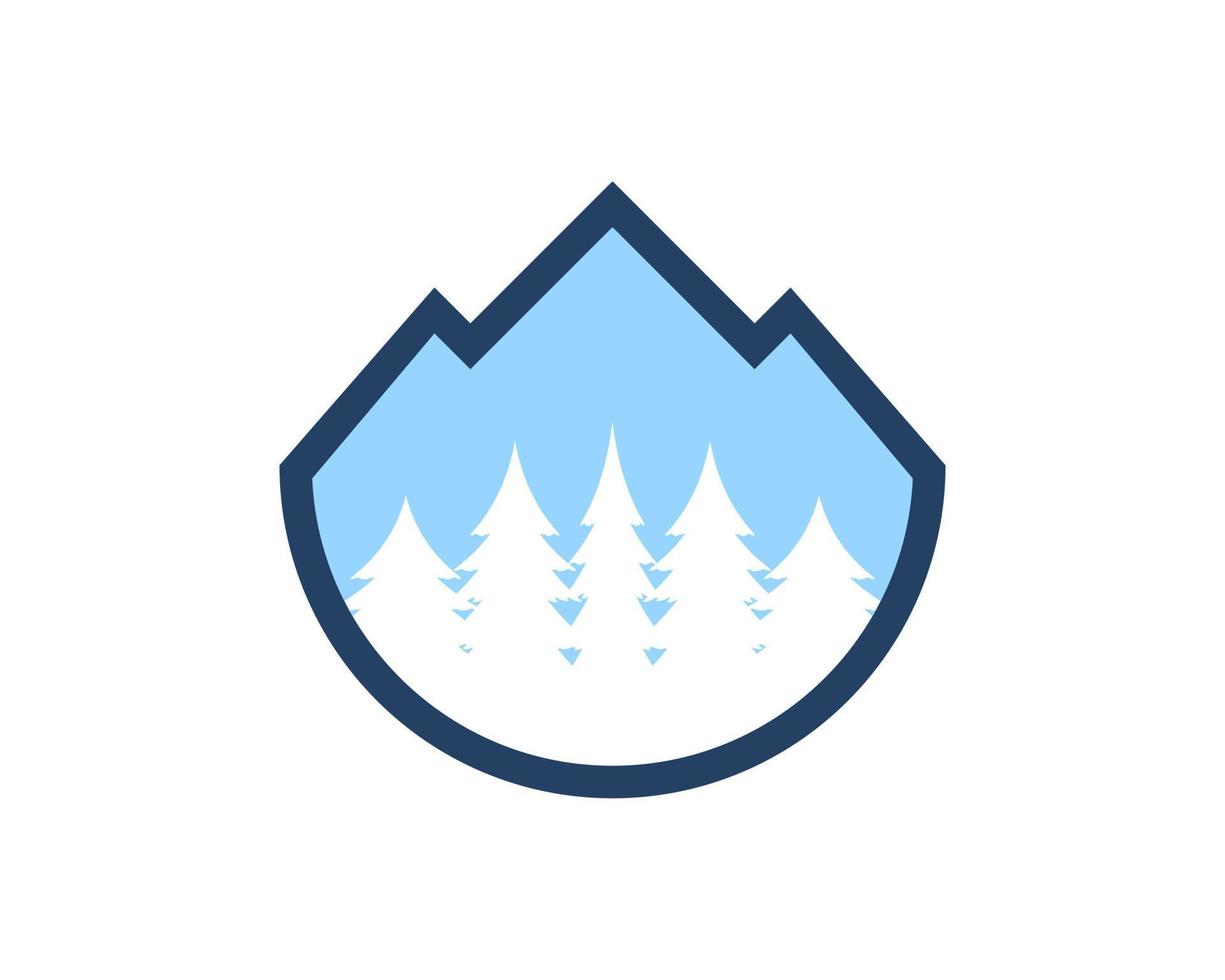 Simple mountain with pine forest inside vector