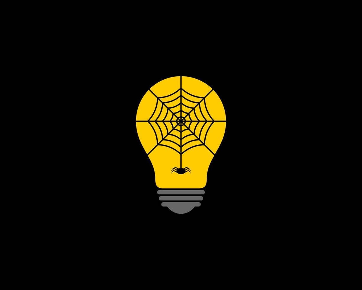 Light bulb with spider web in the middle vector