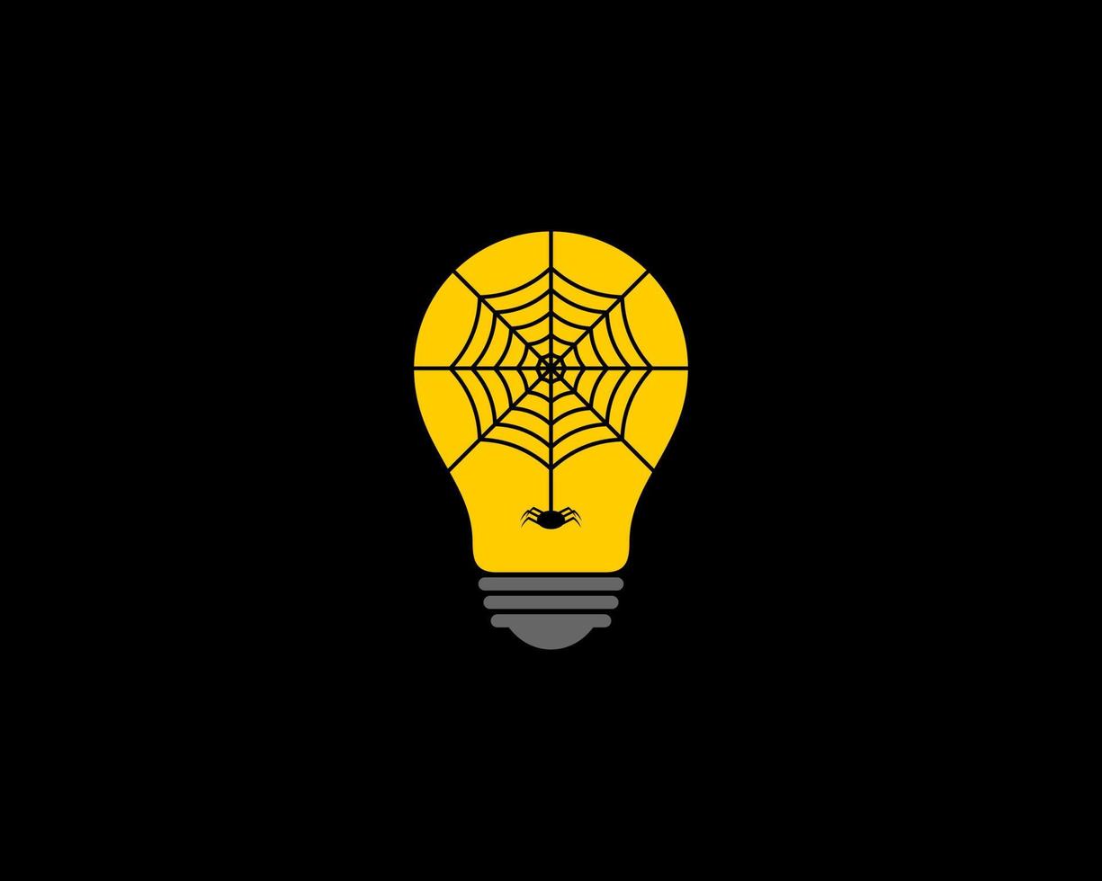 Light bulb with spider web in the middle vector