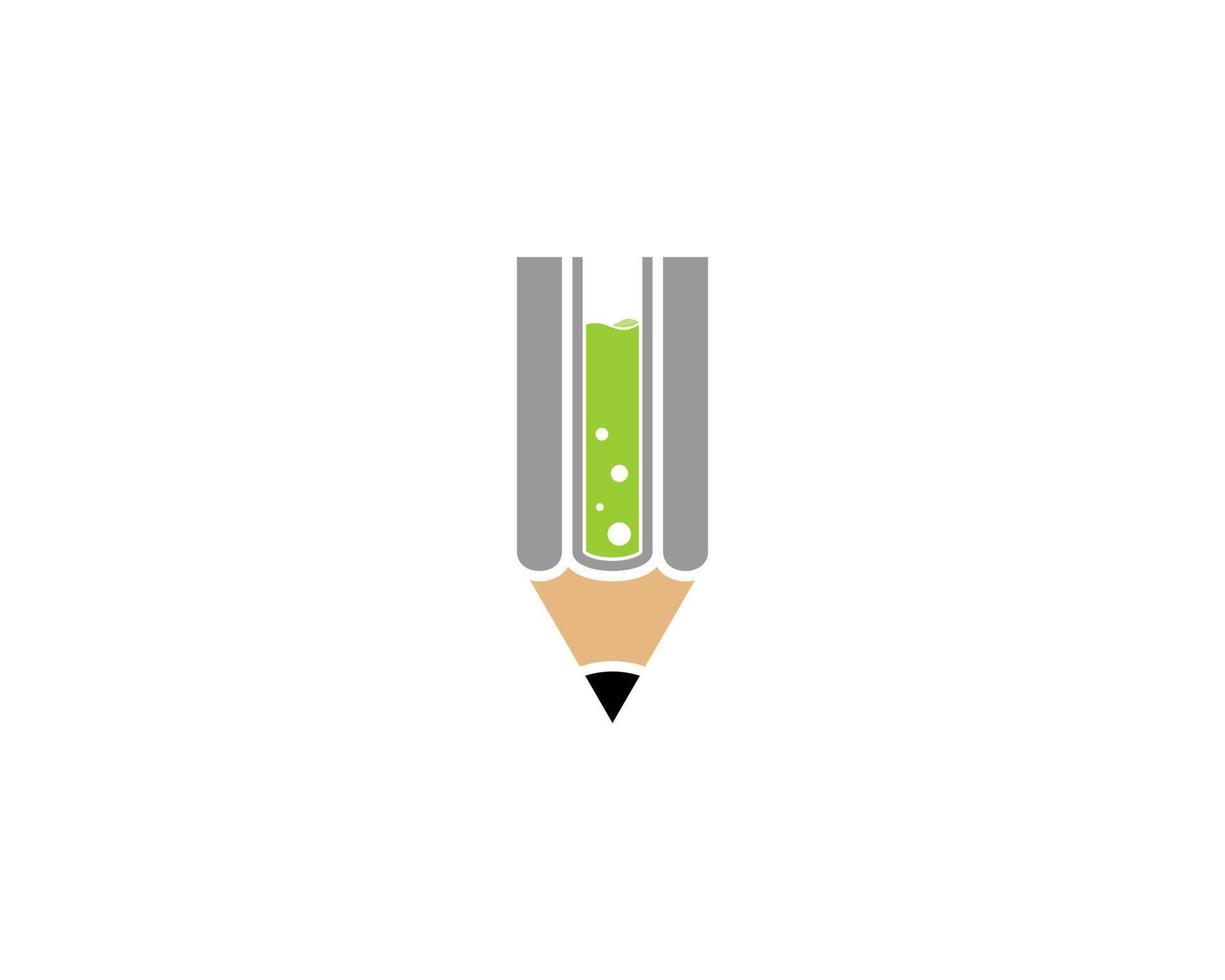 Pencil with laboratory test tube in the middle vector