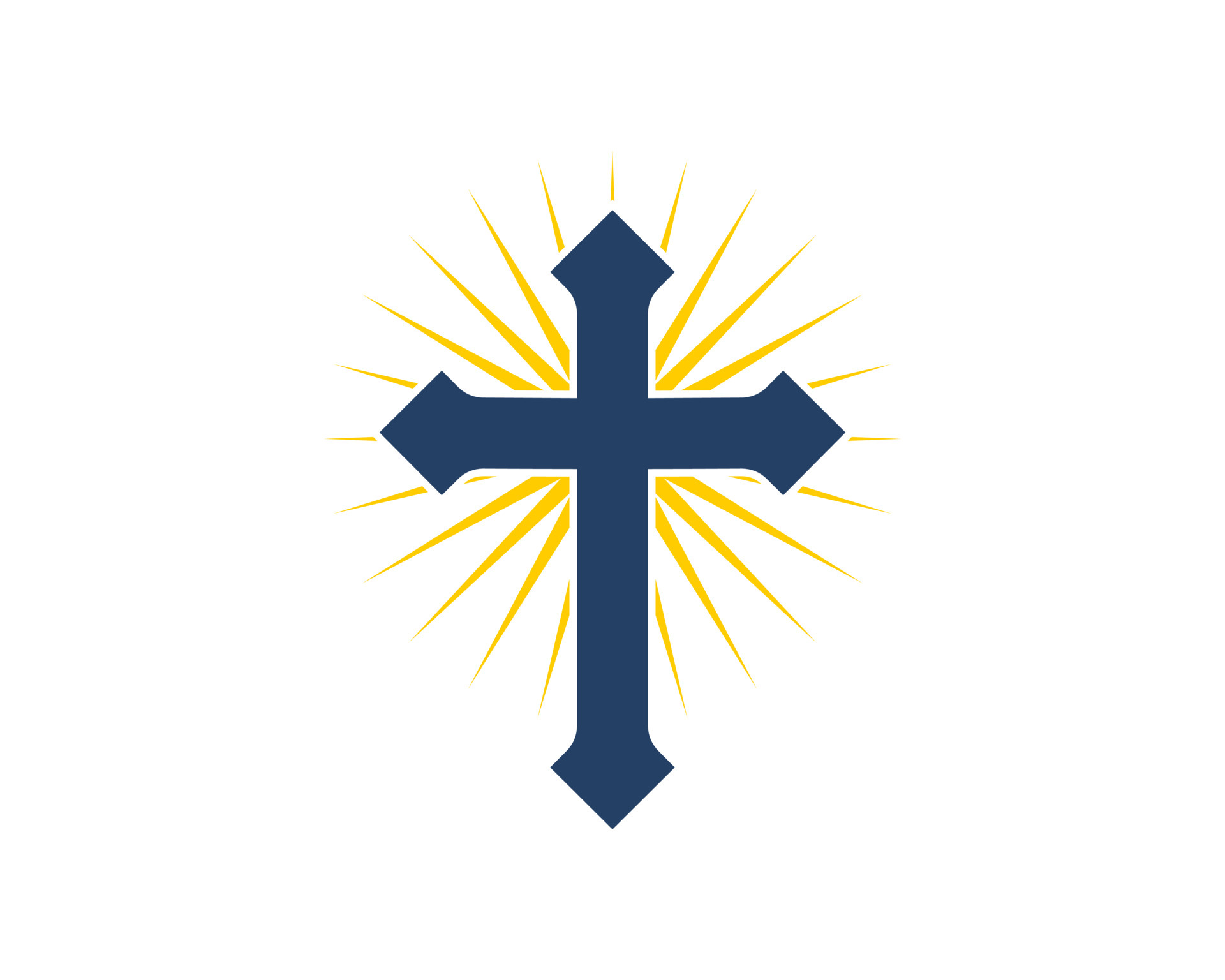 Religion cross symbol with shinning sun behind 6961267 Vector Art at