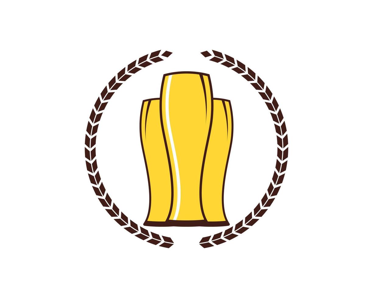 Circular arrow with three beer glass inside vector