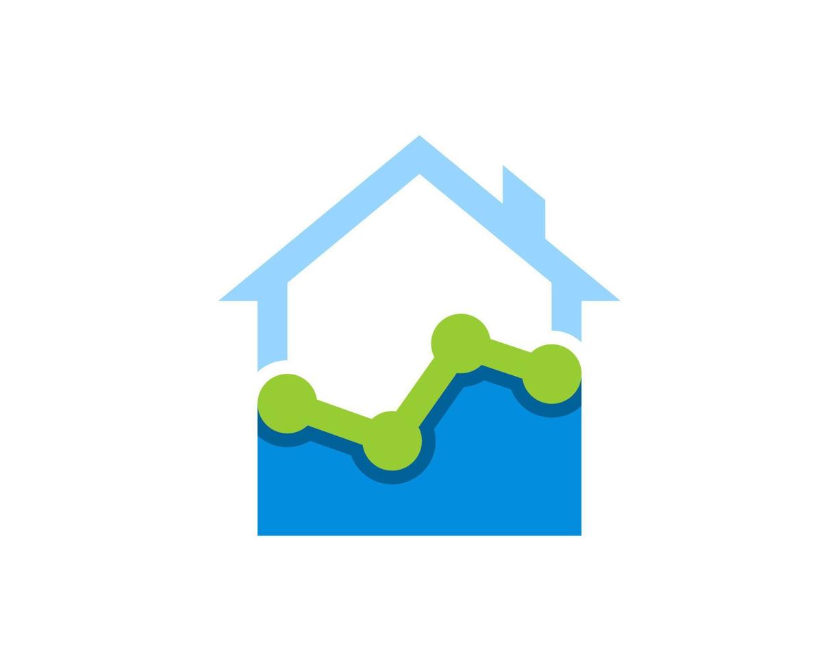 Simple house with financial graph inside vector