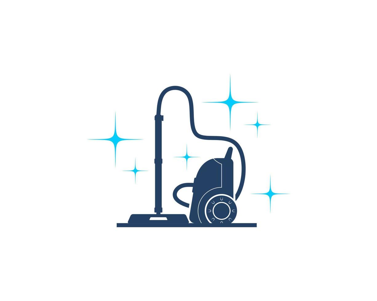 Vacuum cleaner with stars surrounding vector