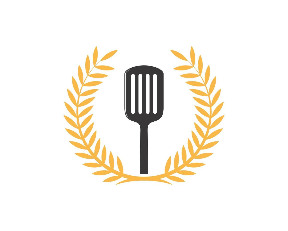 Circular wheat with spatula inside vector