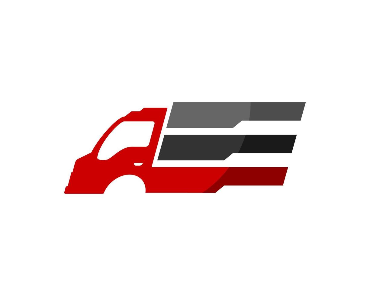 Delivery truck with abstract spread wings vector