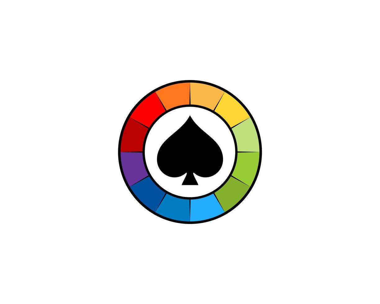 Spade inside the speedometer indicator logo vector