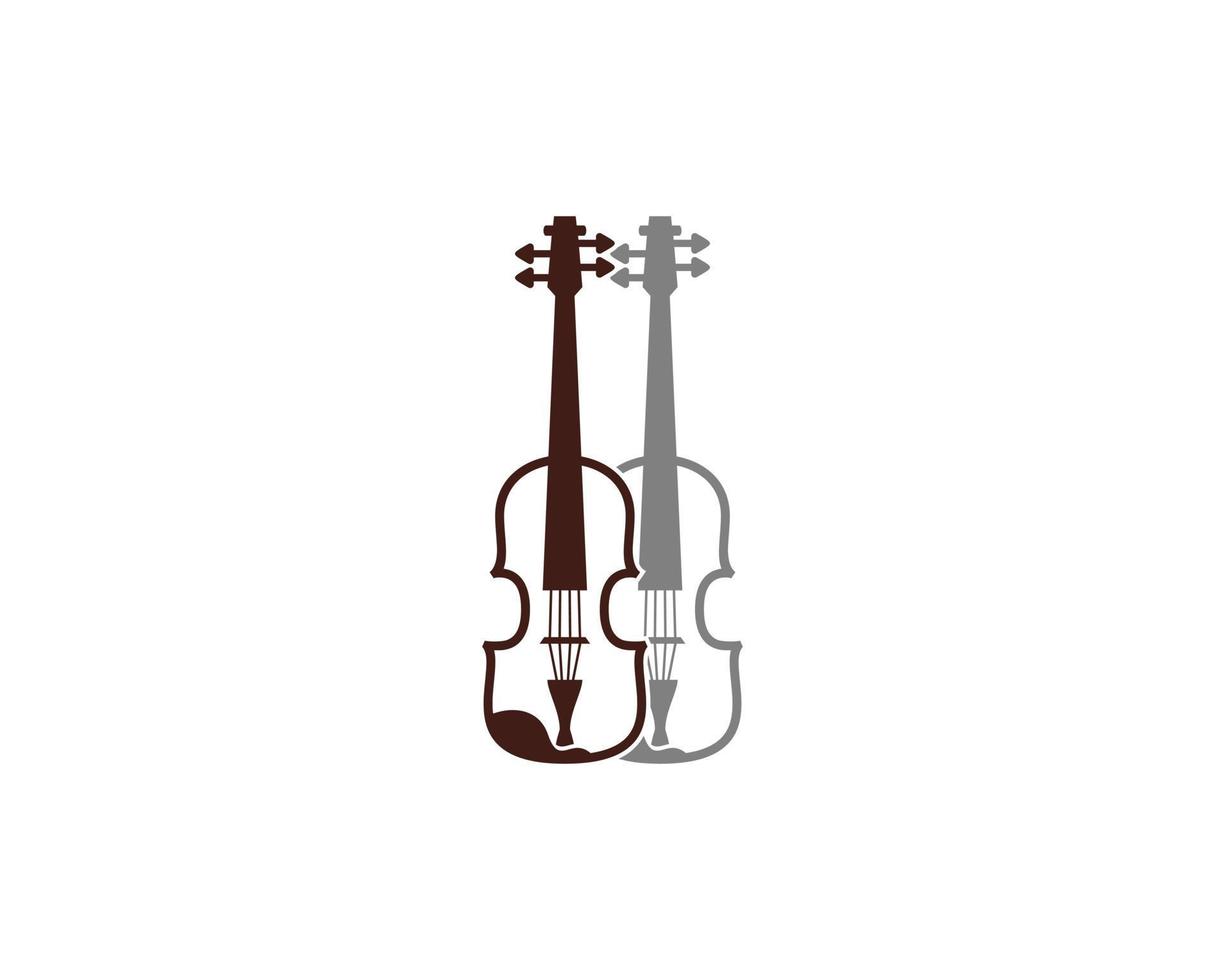 dos violines de color marrón y gris vector