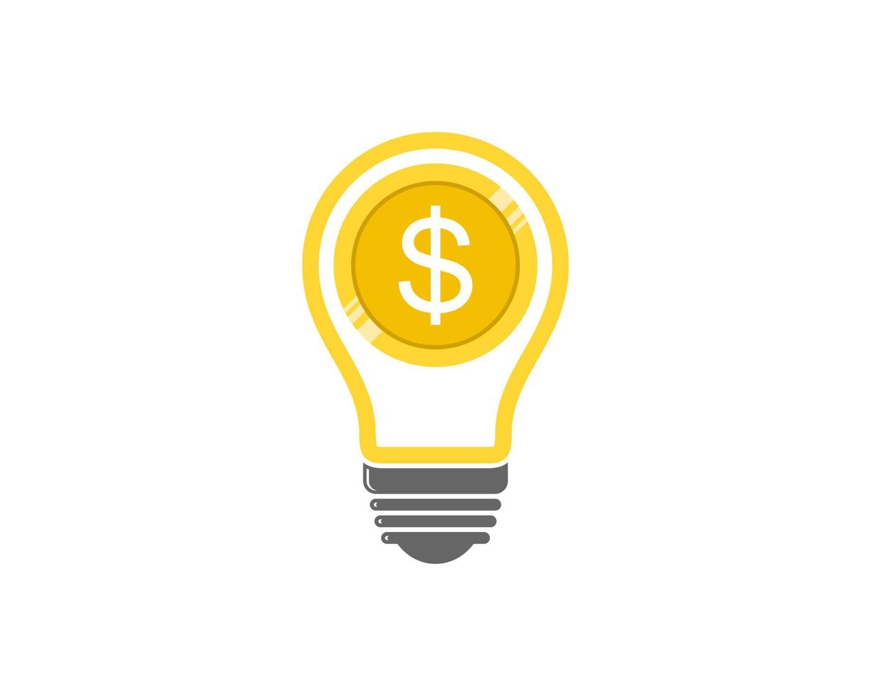 Electrical bulb with money coins inside vector