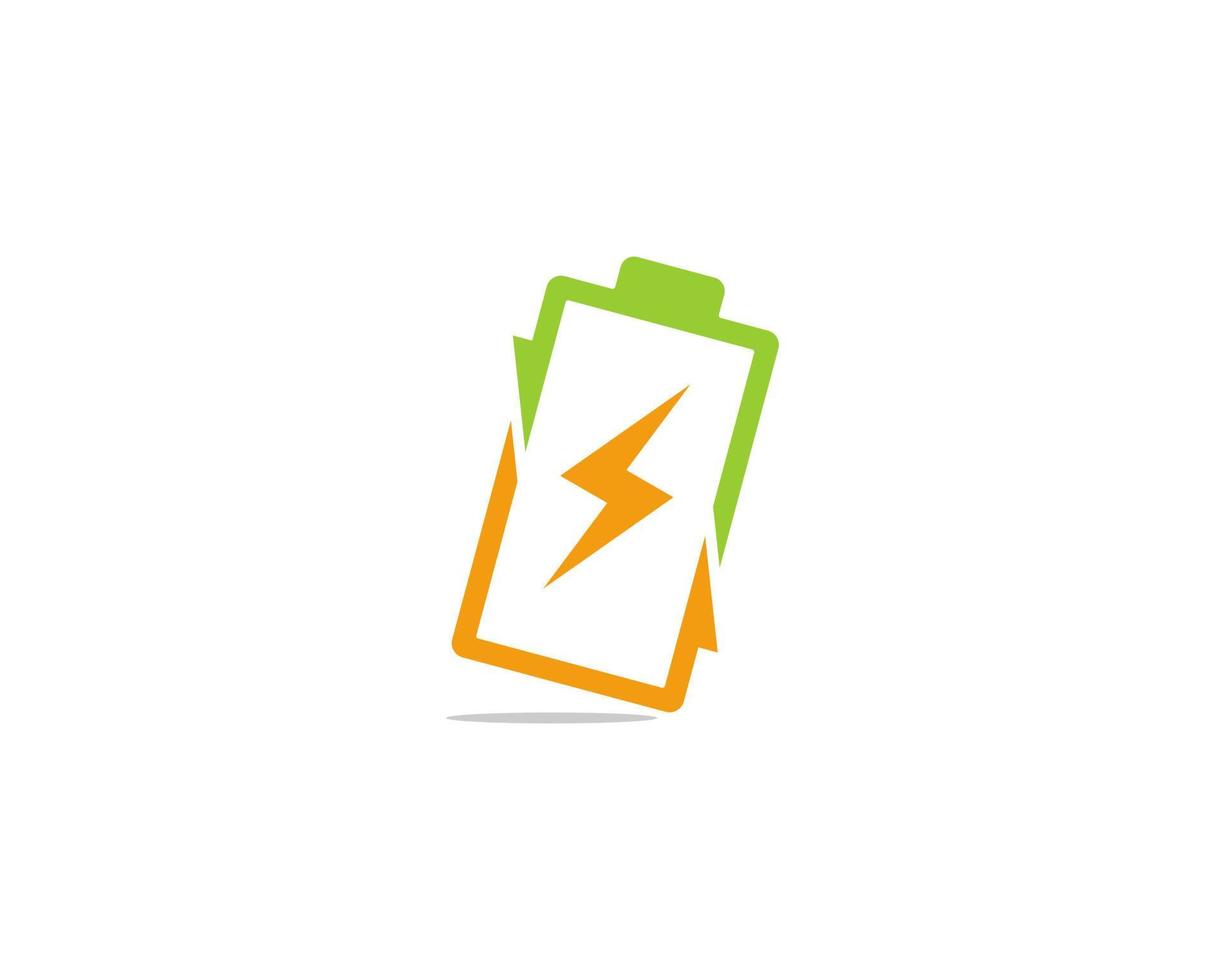 Electrical symbol in the battery logo vector