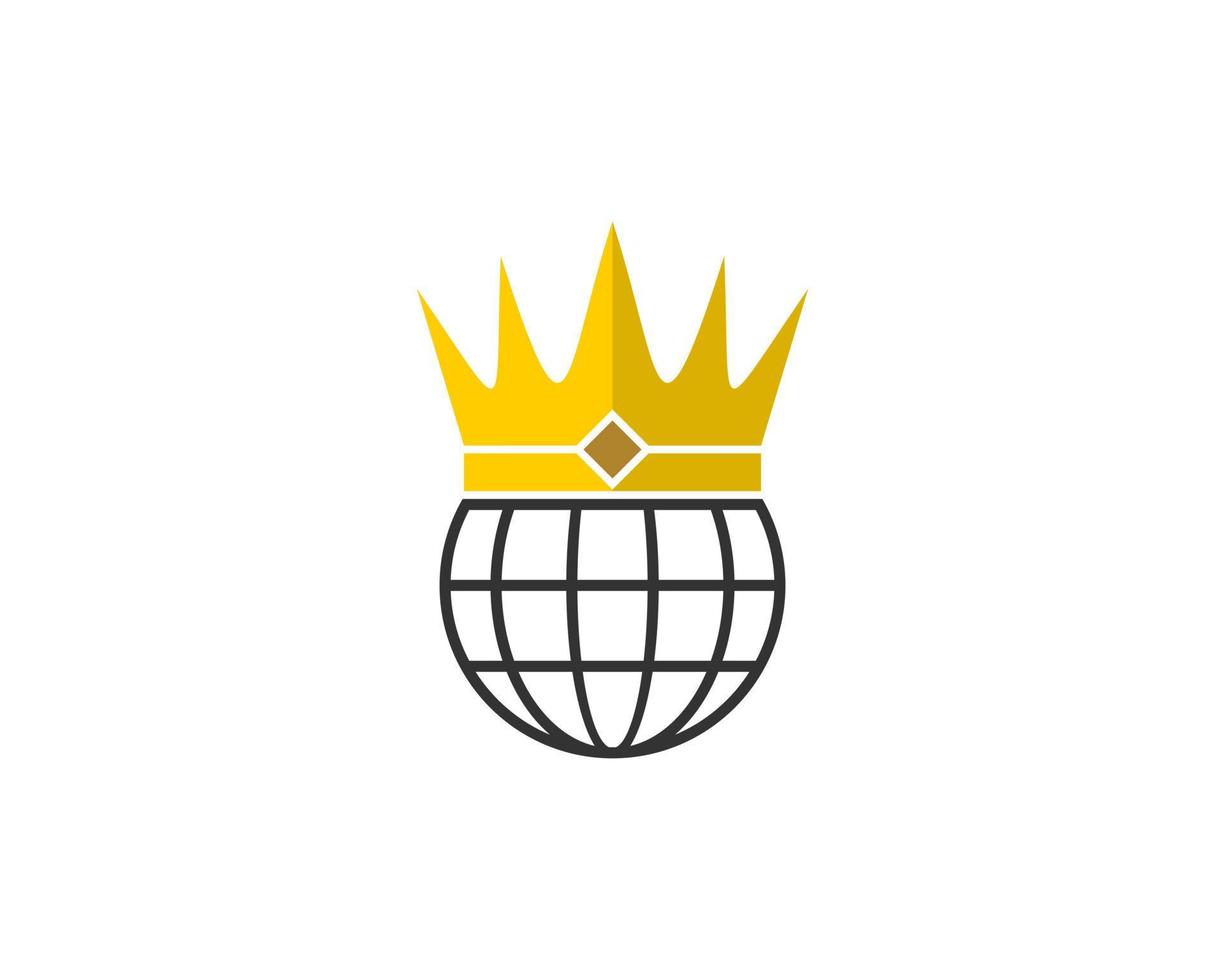 Globe use a king crown illustration logo vector