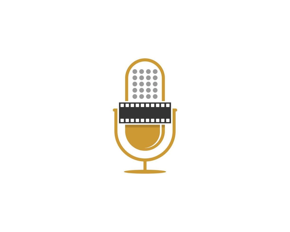 Microphone with reel movie in the middle vector
