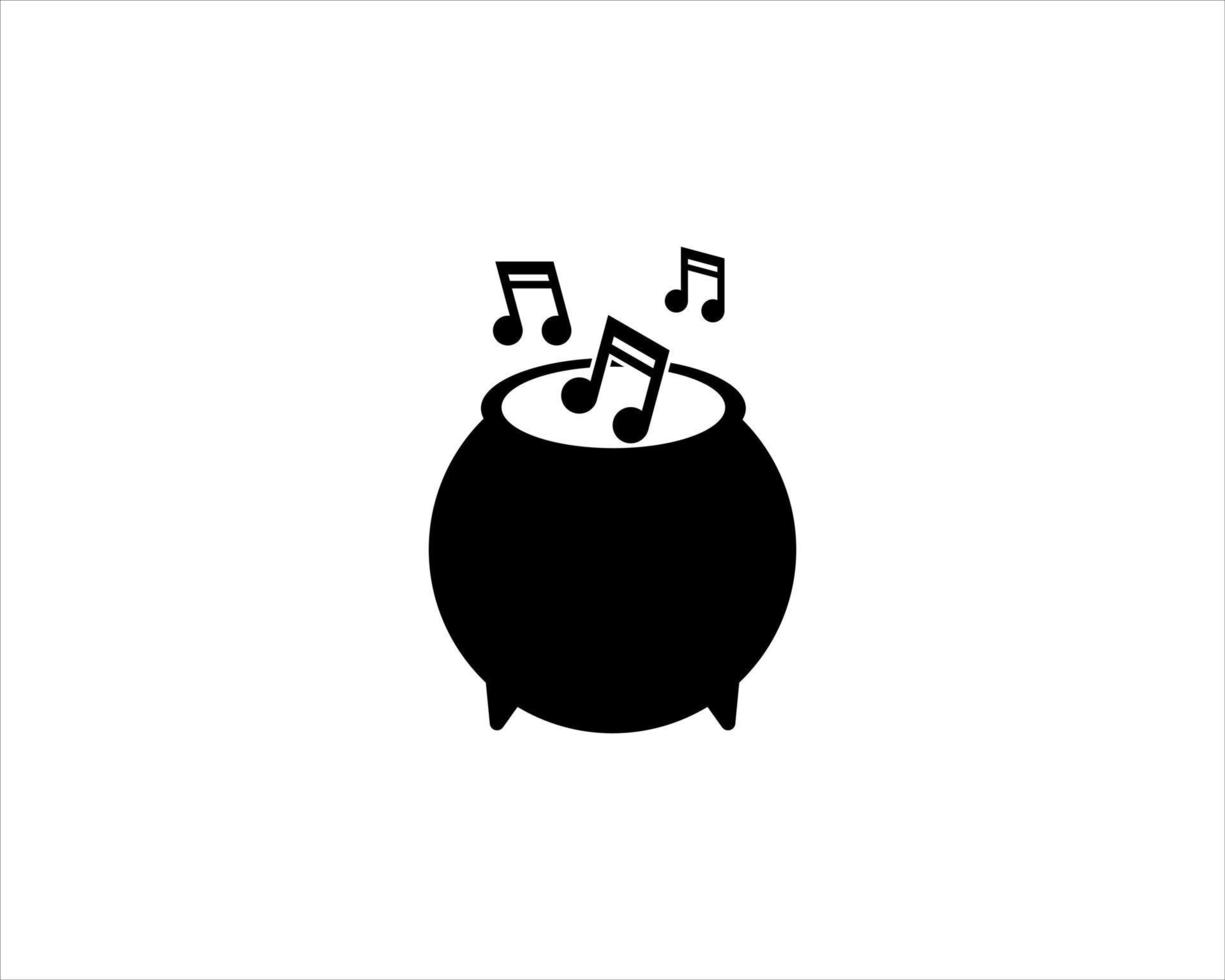 Music note out of the witch pot vector