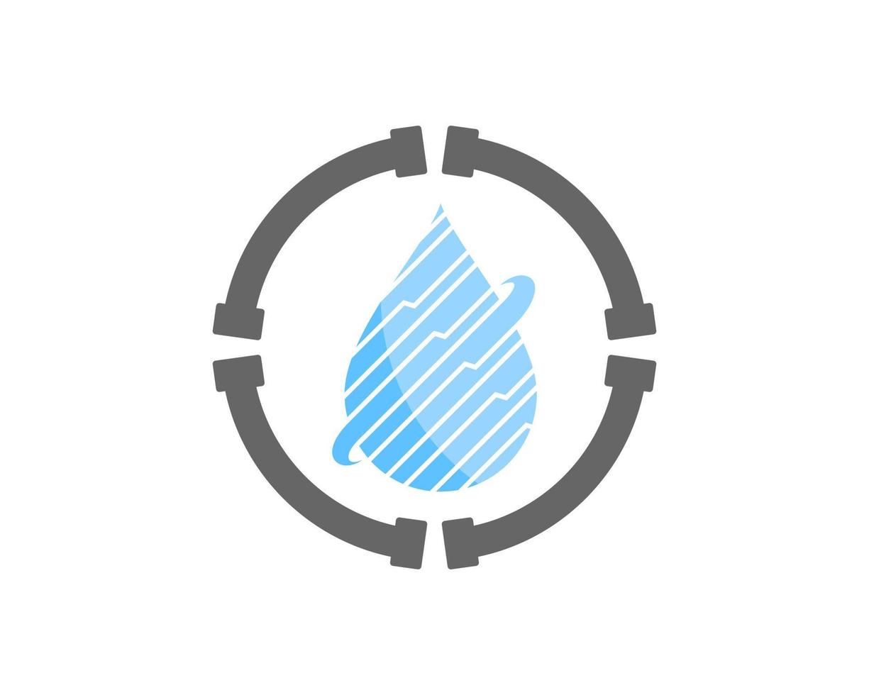 Circular pipe with stripes water drop inside vector