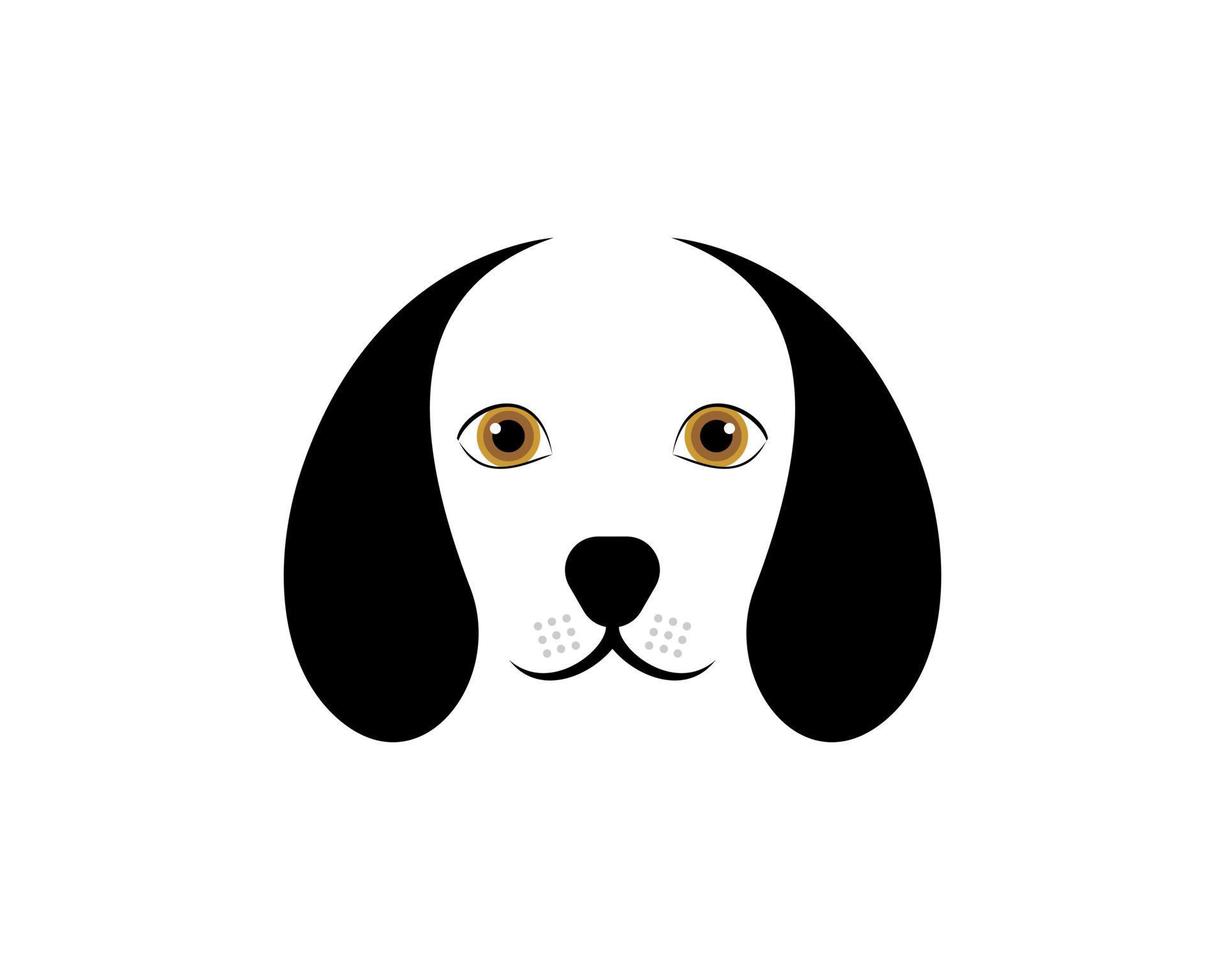 Simple dog head with cute face vector